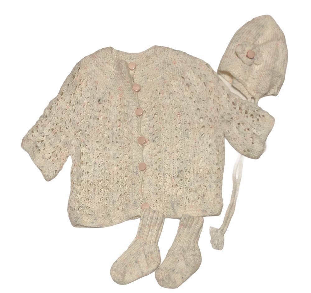 Handmade White Sweater With Socks And Hat 18 months